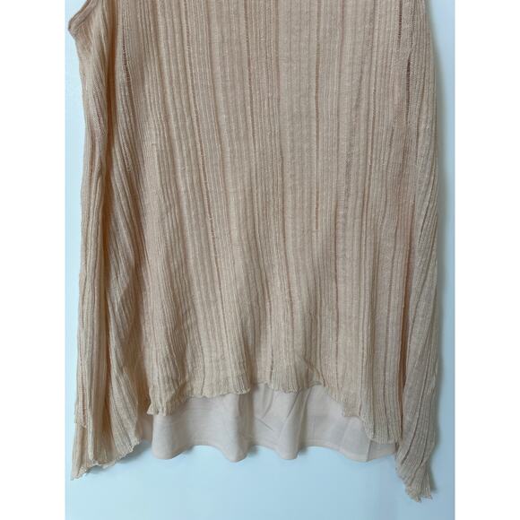 Eileen Fisher Variegated Silk Linen Asymmetrical Tunic Tank Top Lagenlook Size L - Picture 4 of 11